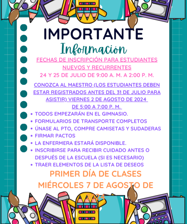 Important Information Dates in Spanish