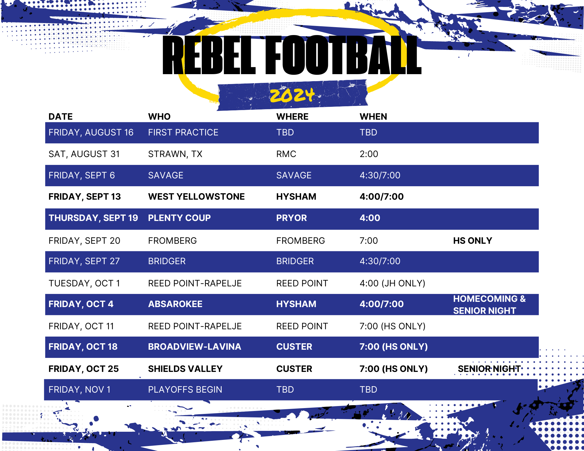 2024 football schedule