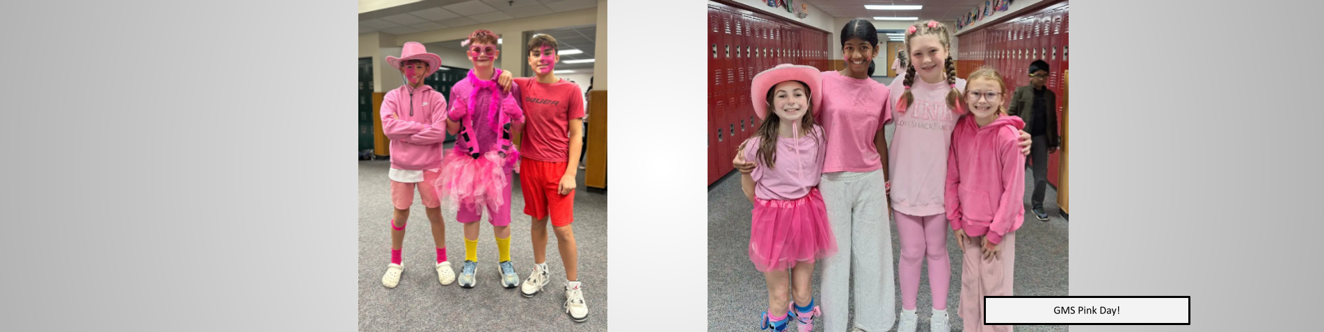 Students dressed in pink for Pink Day 
