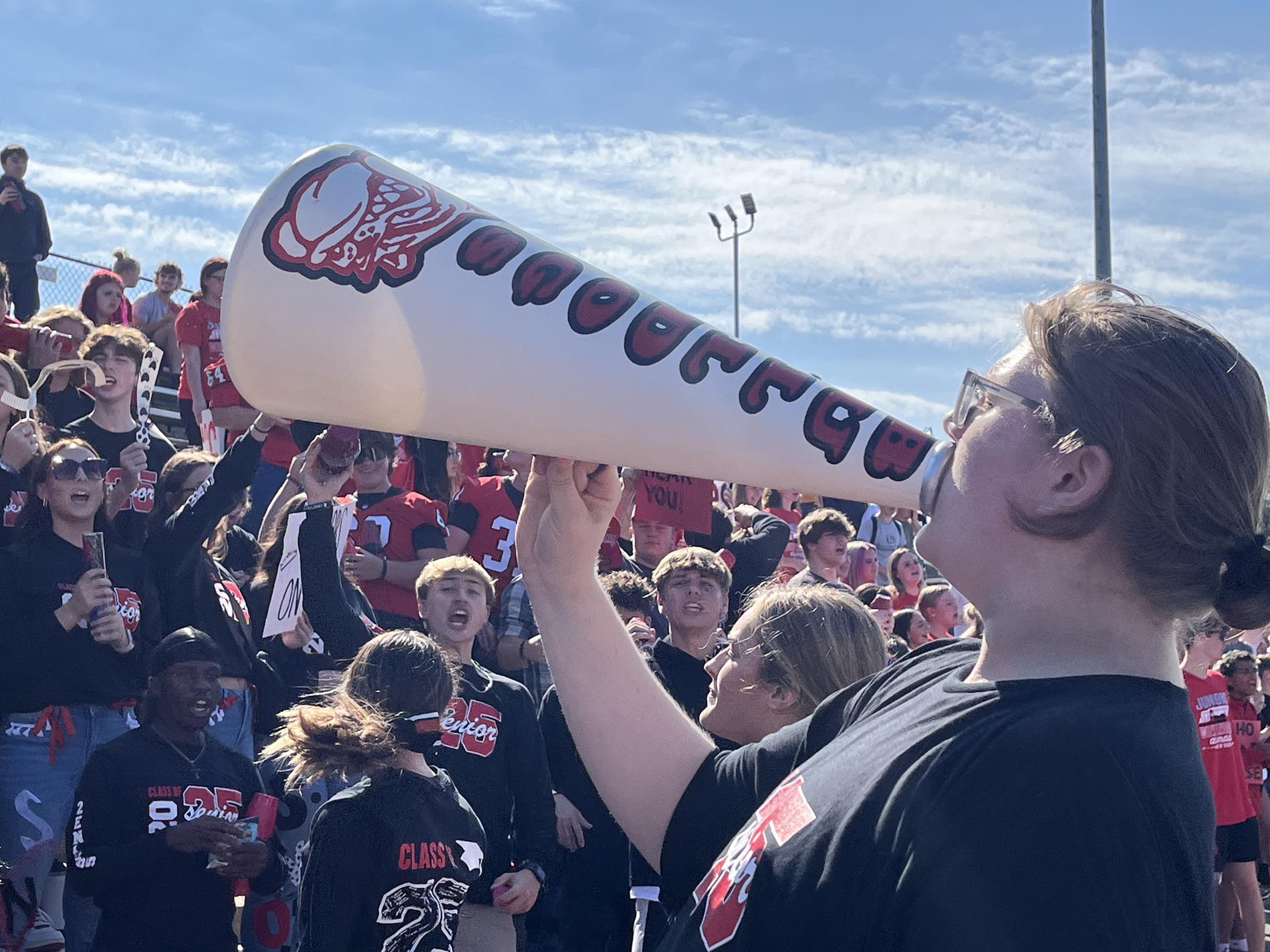 Student with megaphone