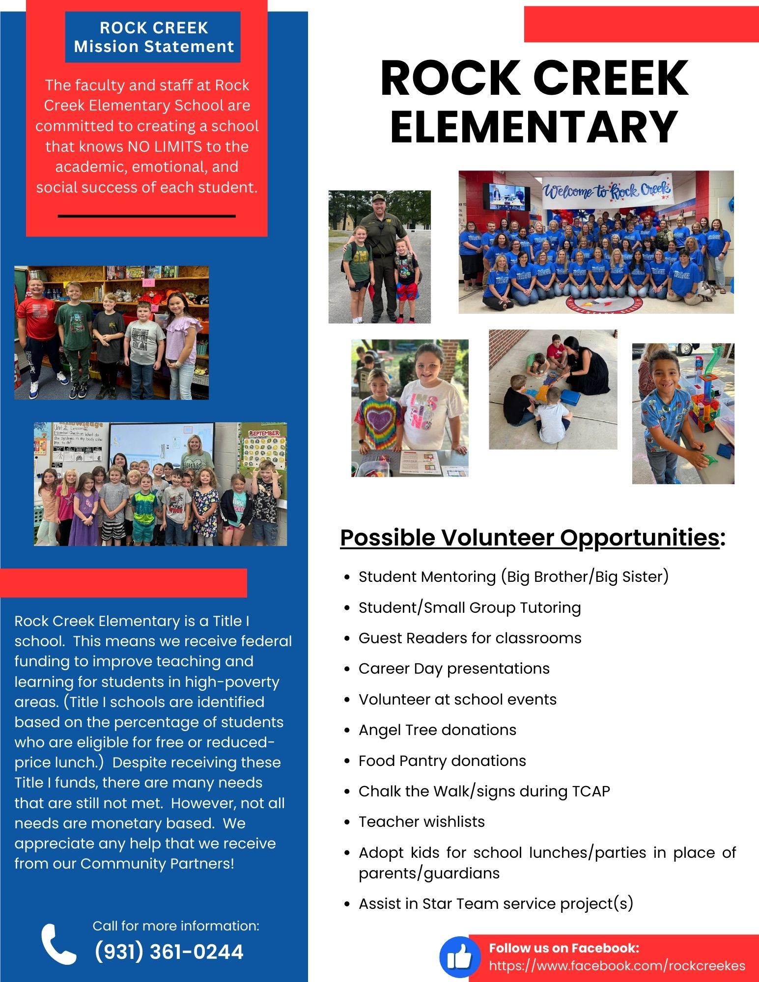 Rock Creek Elementary Flyer