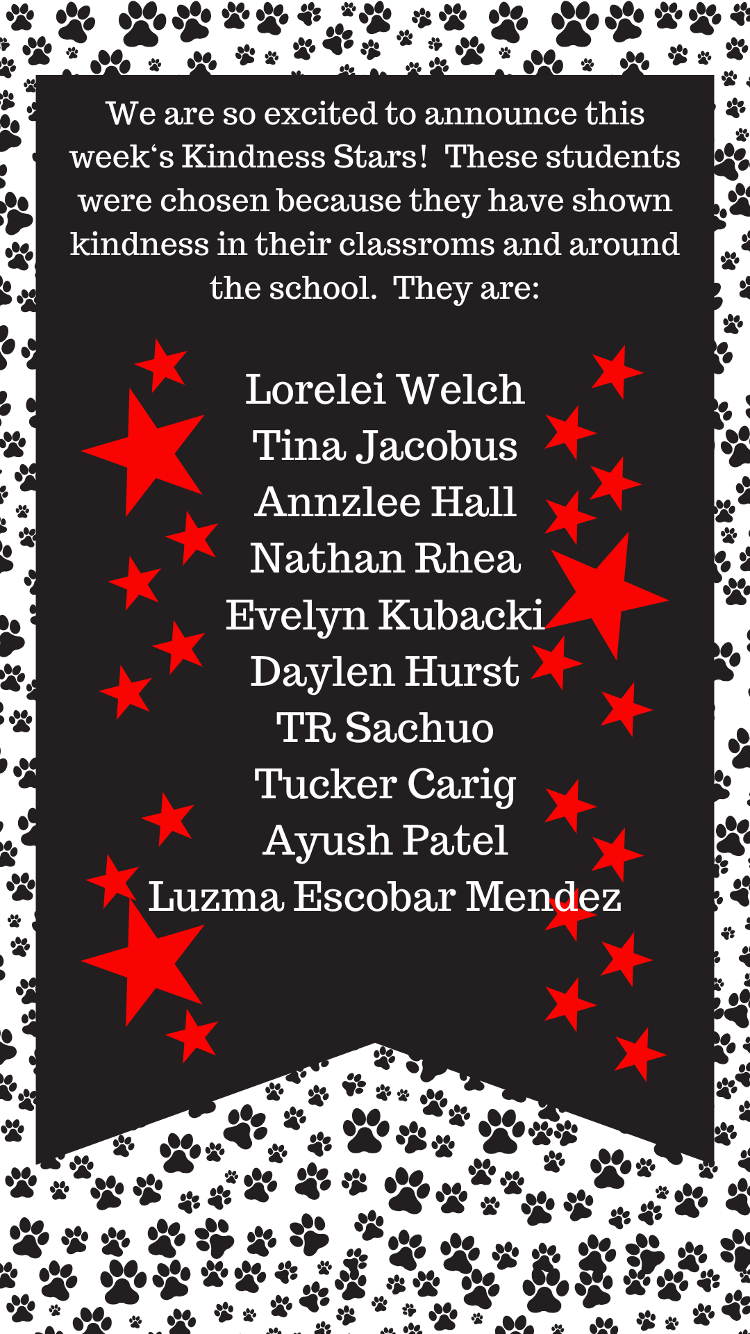 Kindness Stars of the Week