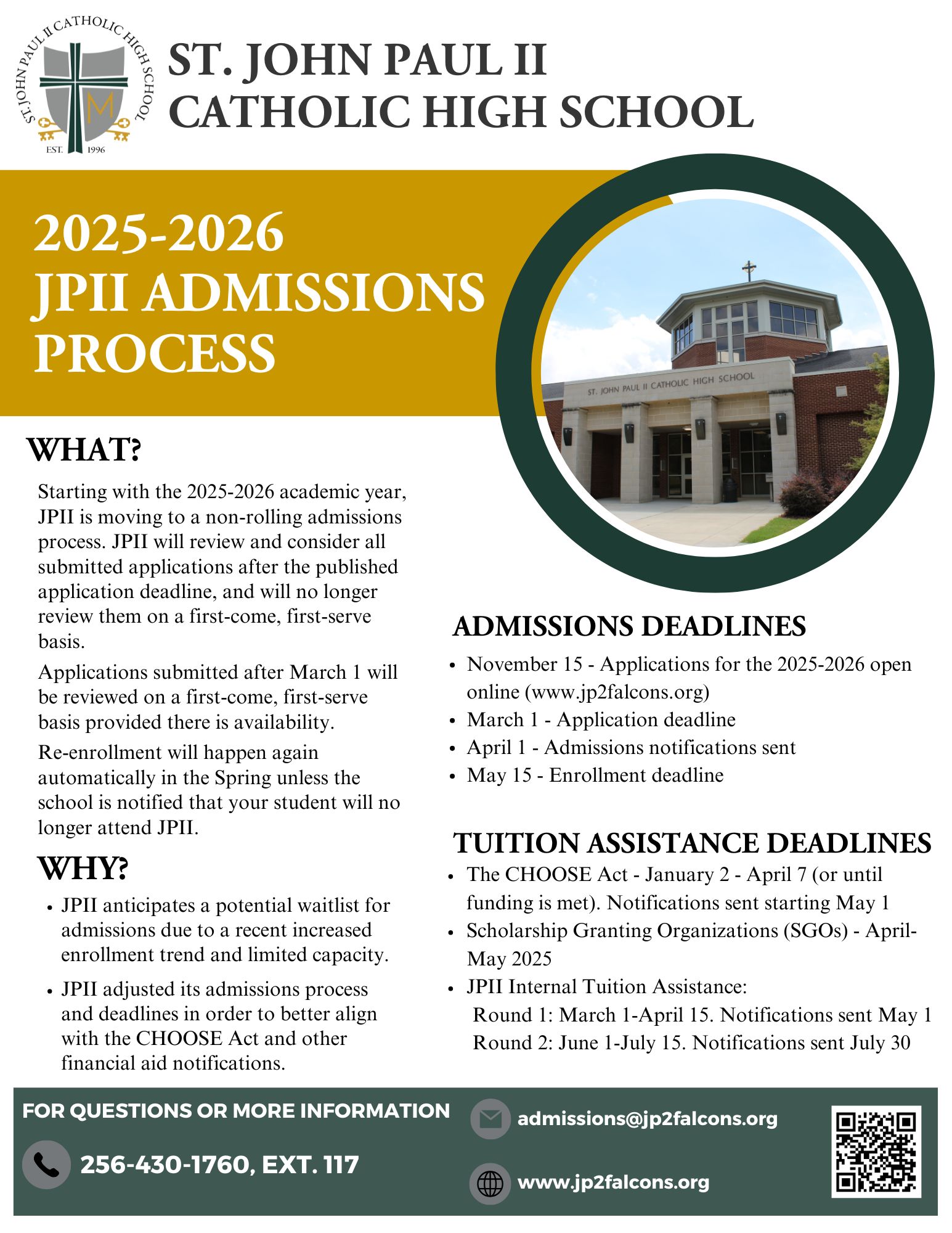 JPII Admissions