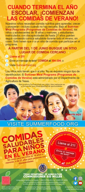 Summer Meal Program in Spanish