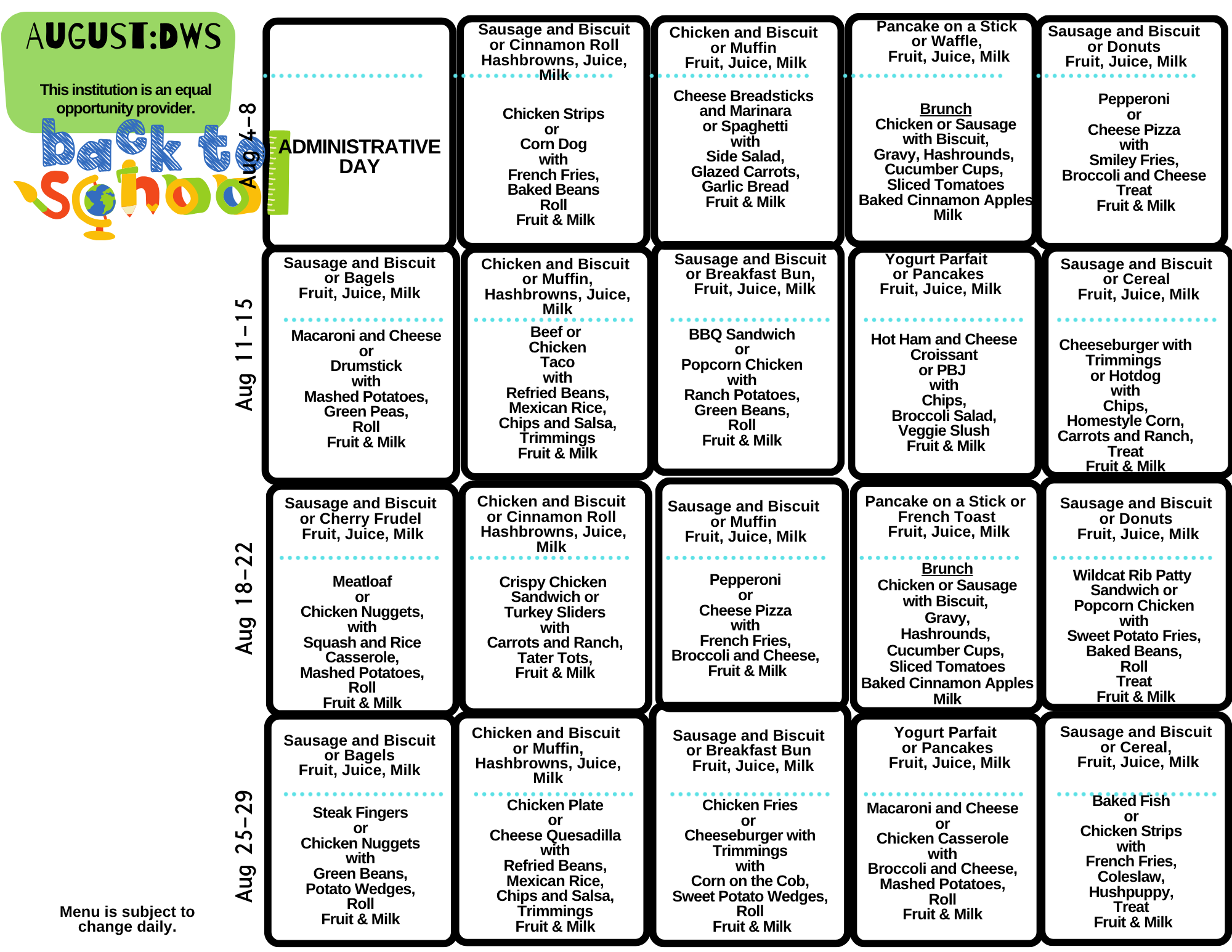 Lunch Menu Lunch Menu