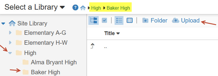 Select a School Folder Instructions