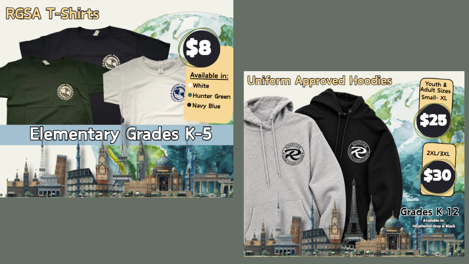 Elementary T-shirt and Hoodie Prices