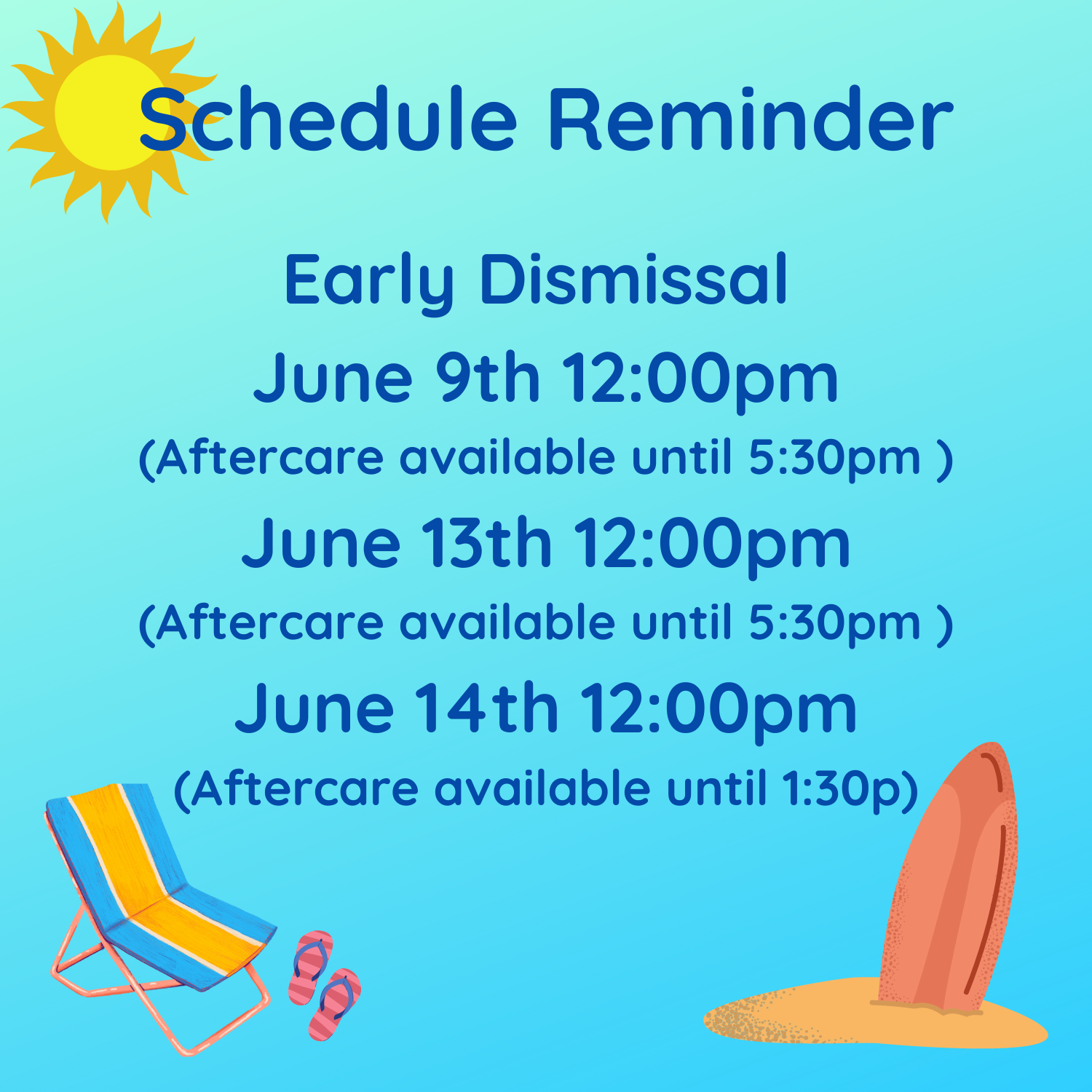 June Schedule Reminder