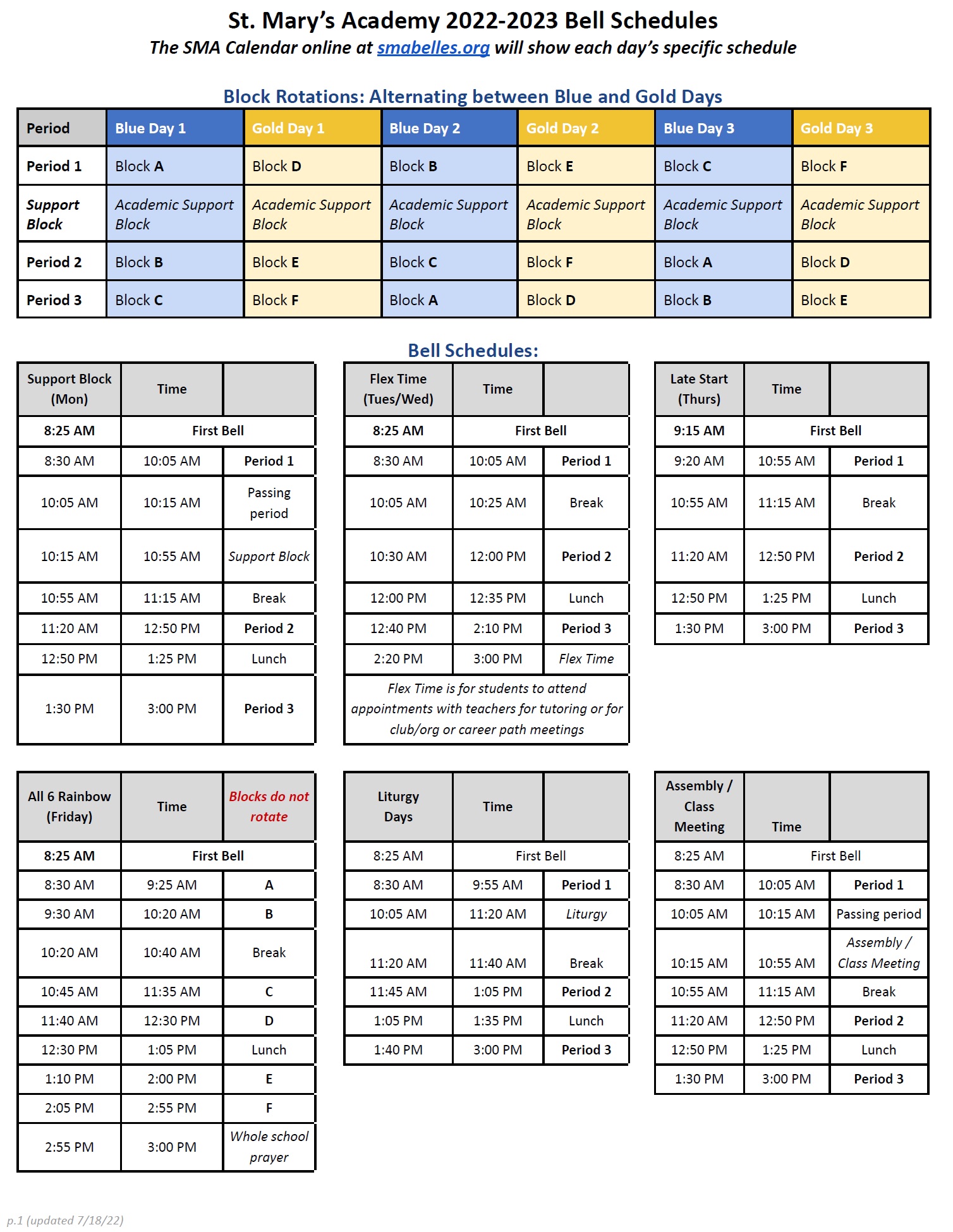 Bell Schedule