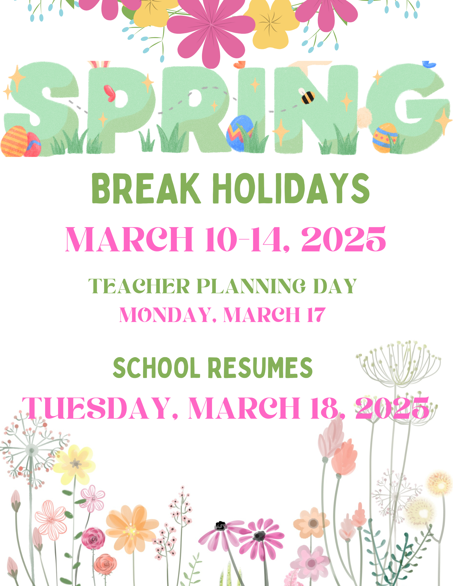 Spring Break 2025 English