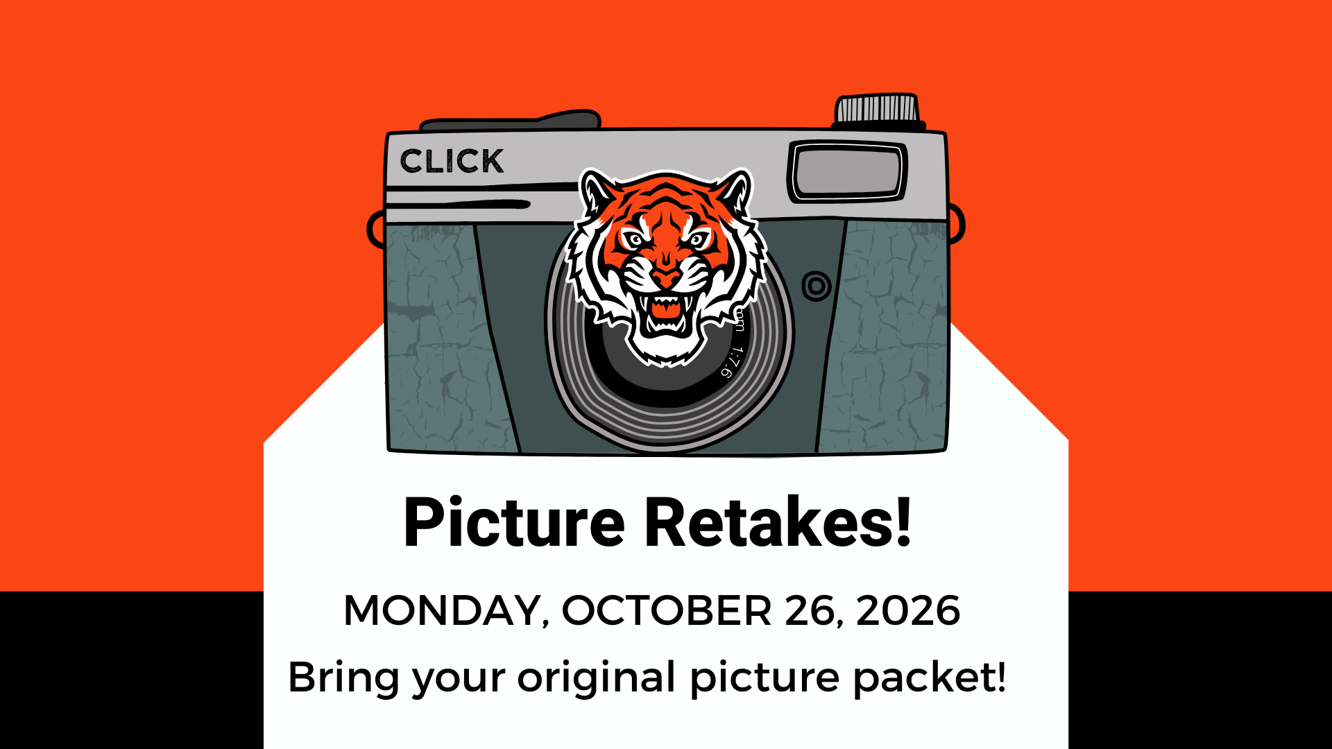 Picture Retakes will be on Monday, October 26, 2026