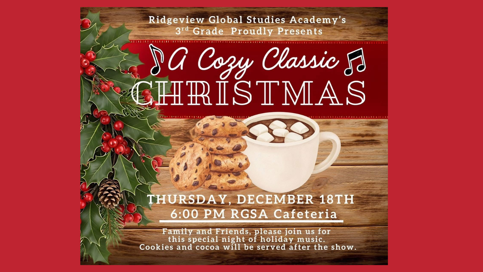 A Cozy Classic Christmas Flyer