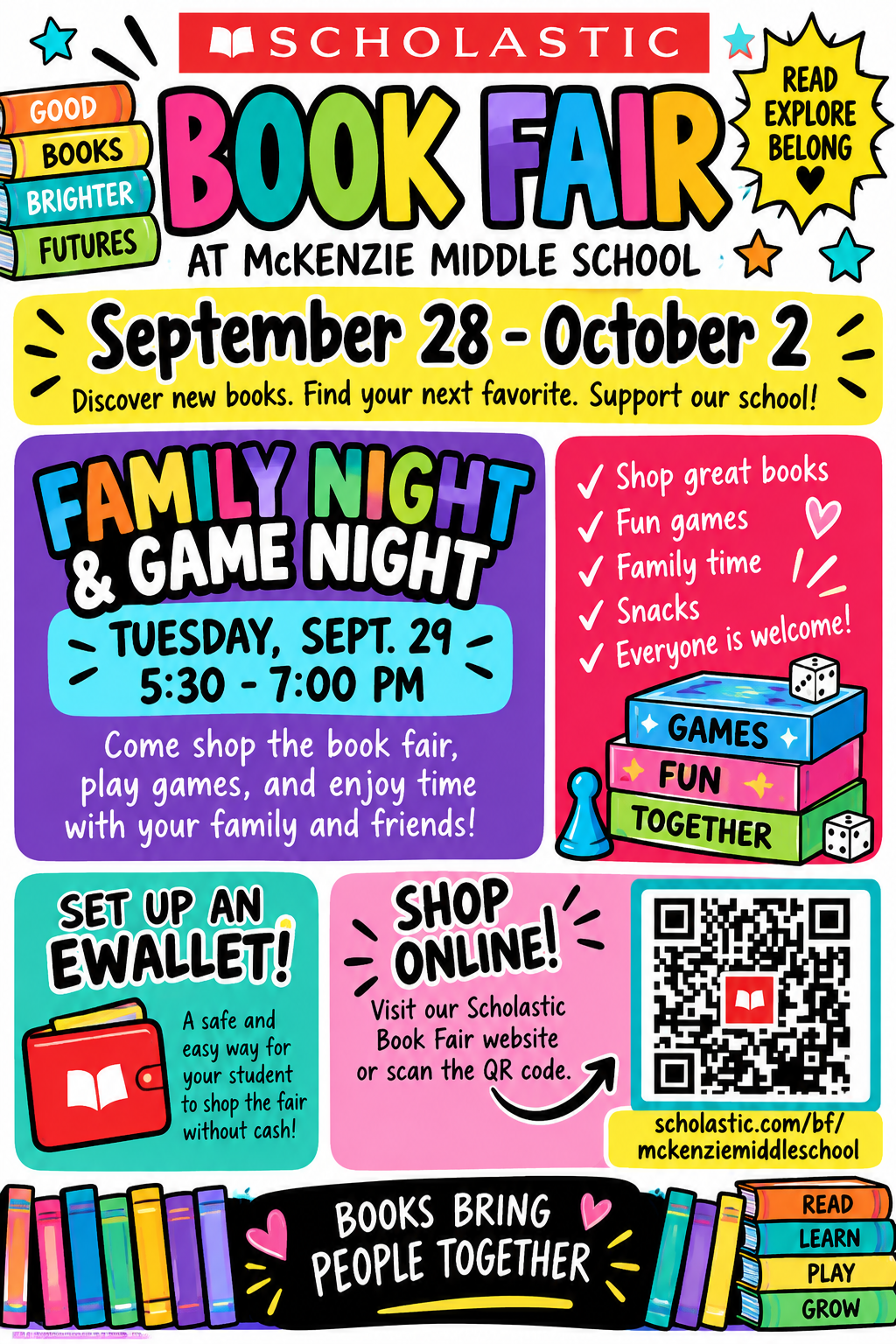 family night book fair/game night