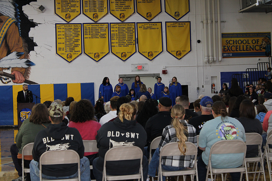 Mr. Hughes and the HS choir