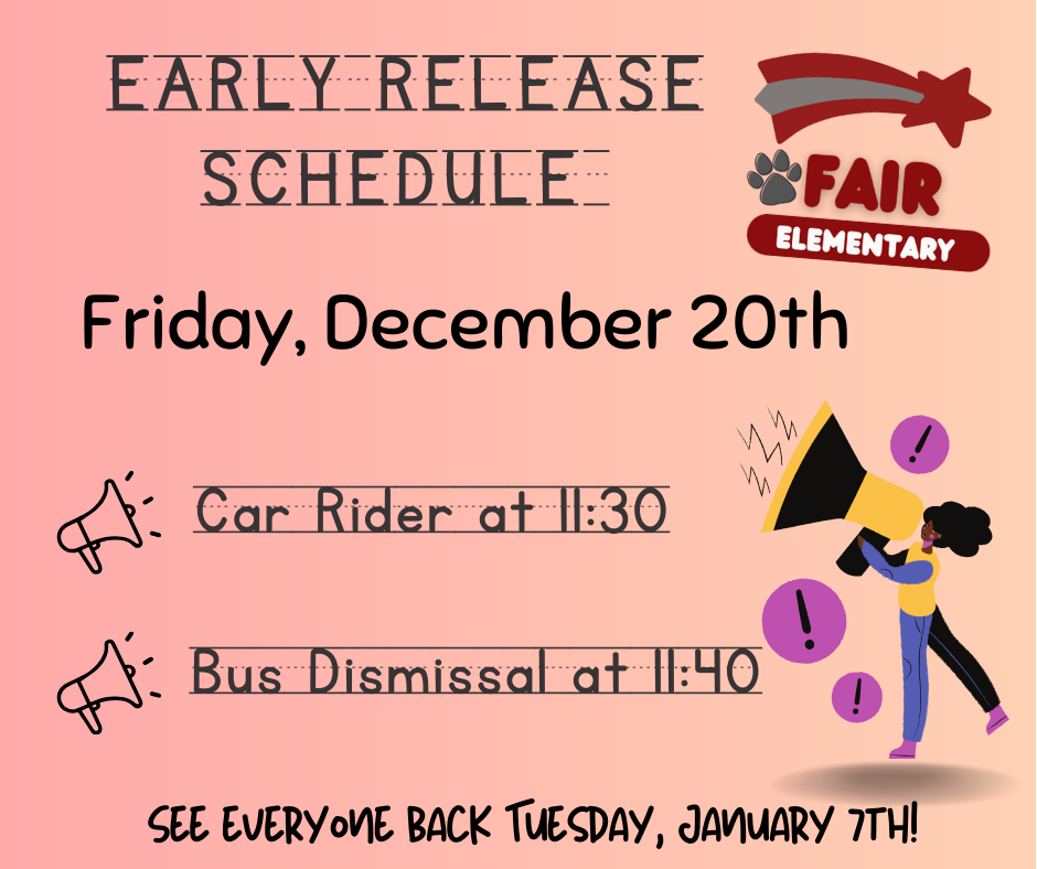 Early Dismissal Schedule