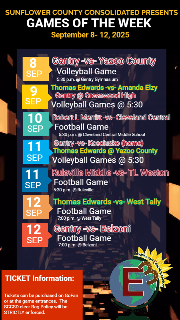SCCSD Games of the Week
