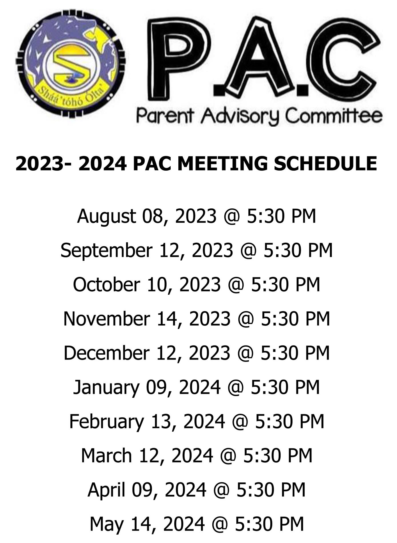 pac meeting dates