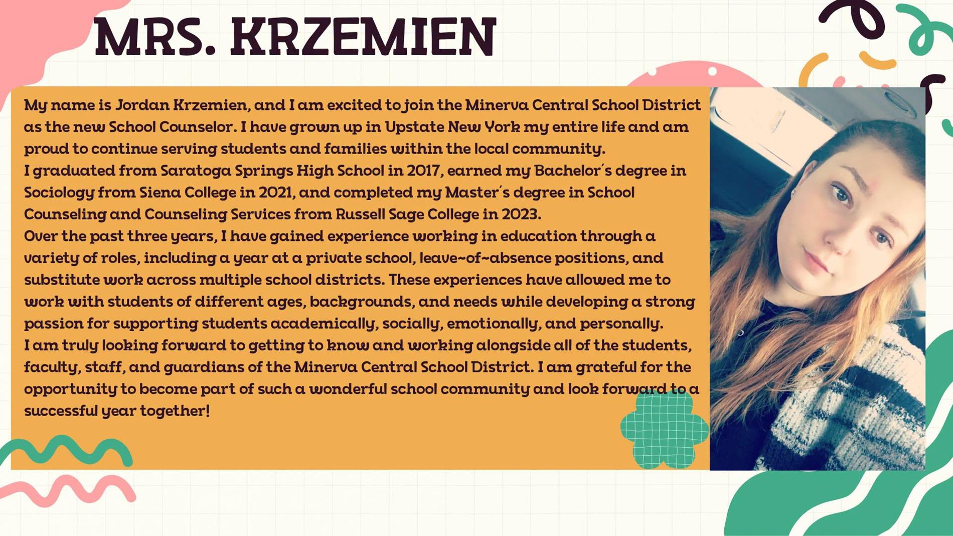New Guidance Counselor Bio New Guidance Counselor Bio