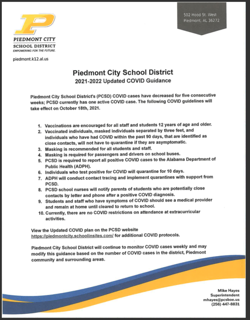 UPDATED COVID GUIDANCE UPDATED COVID GUIDANCE