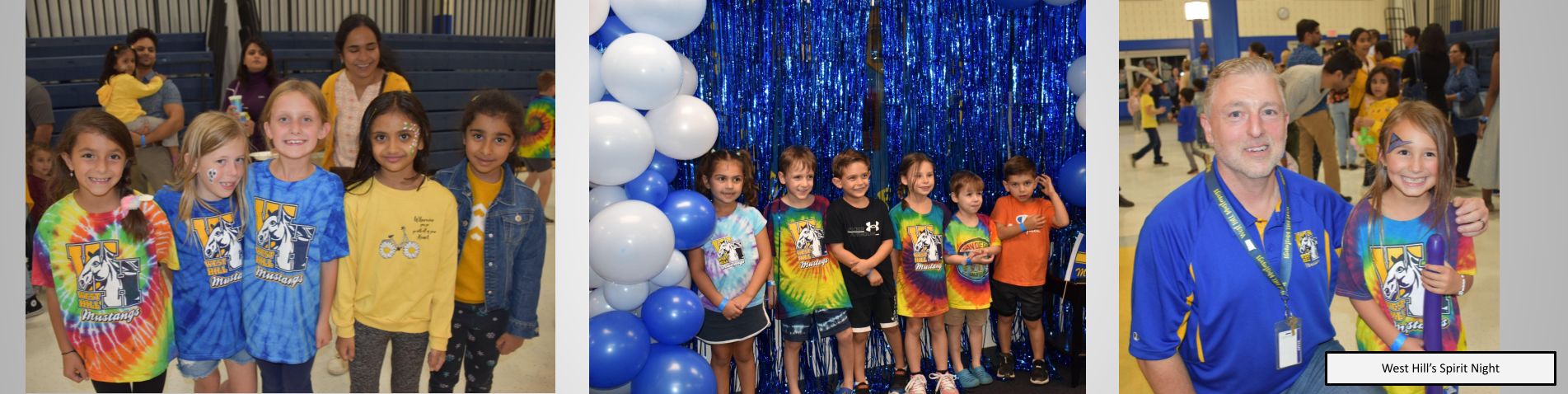 West Hill students posing during Spirit Night activities