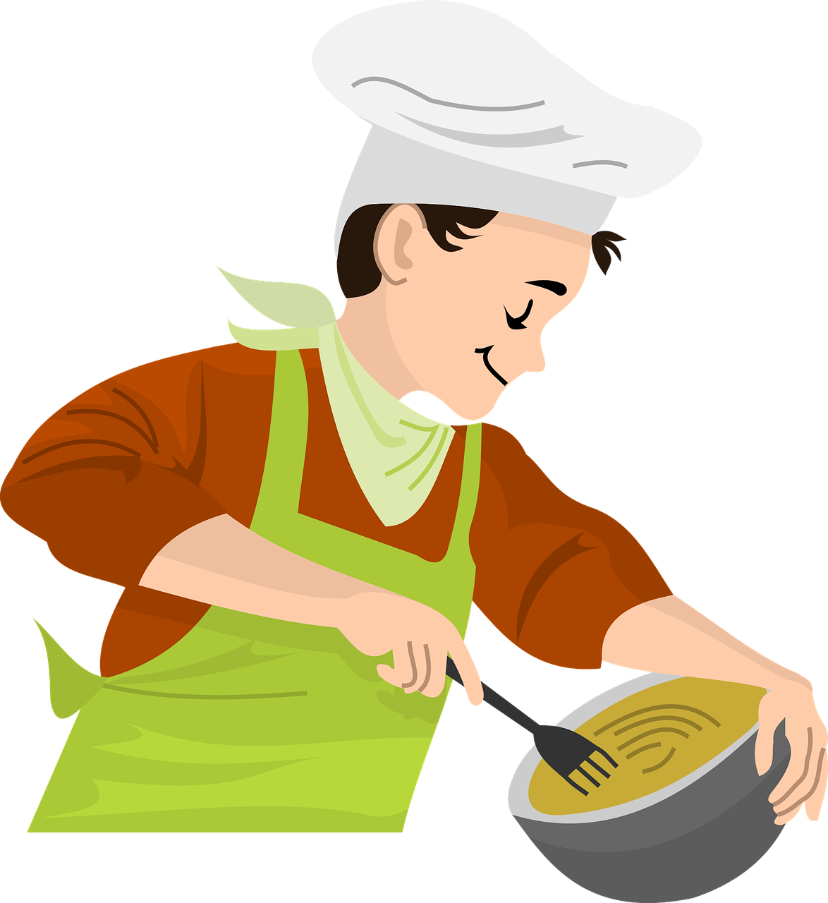 Cook making food