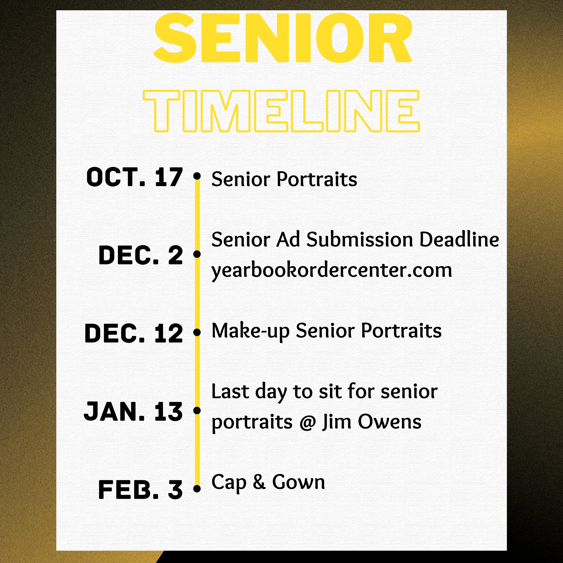 senior picture timeline