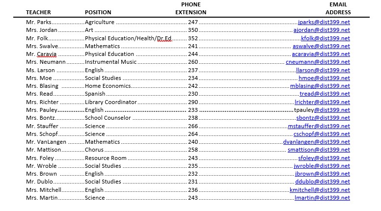 hs staff