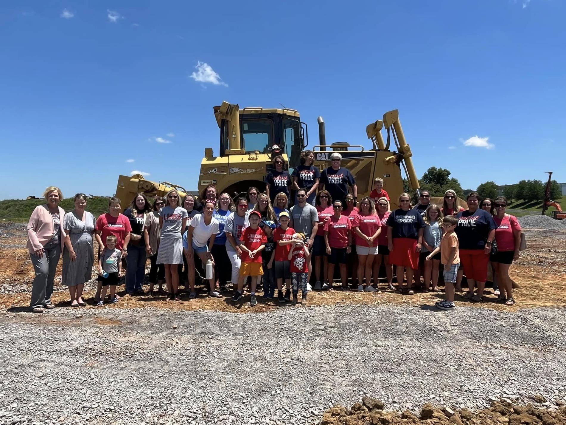 Lincoln staff attend the groundbreaking of the new school building
