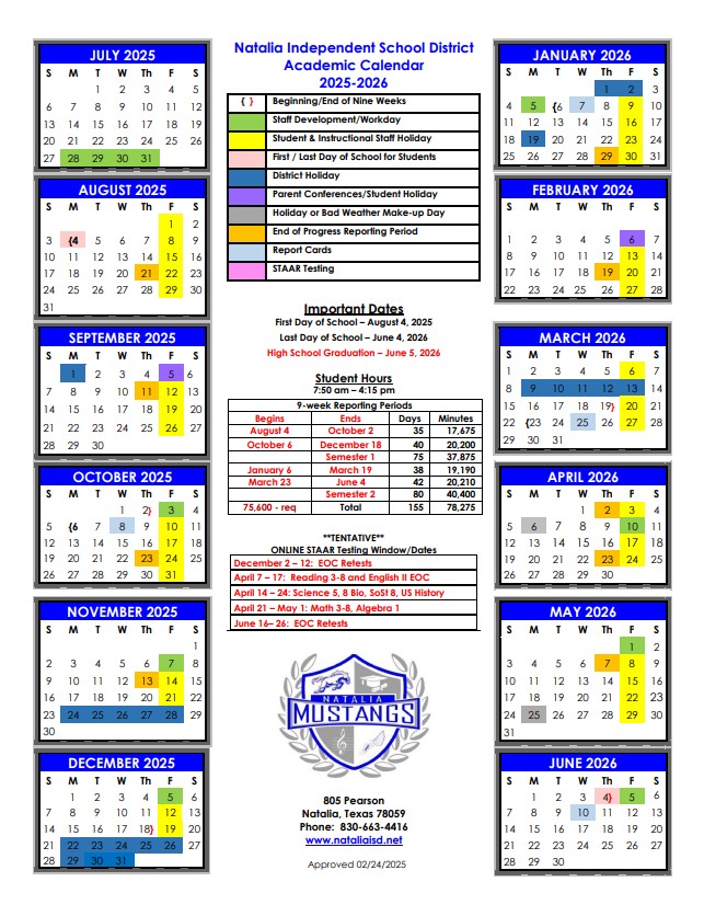 Academic calendar 25-26
