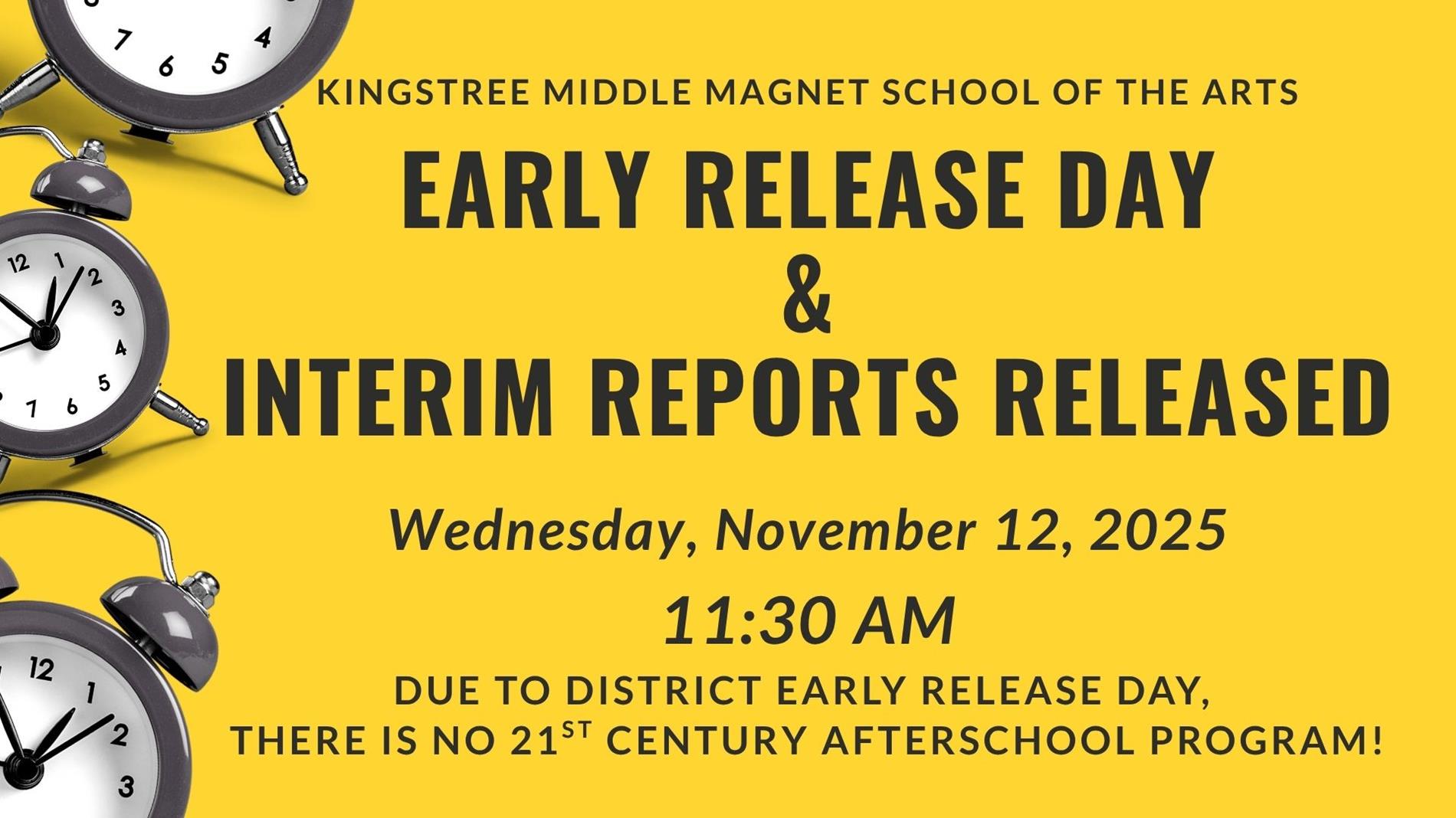 Early Release and Interim Reports Released Wednesday November 12 at 11:30 AM
