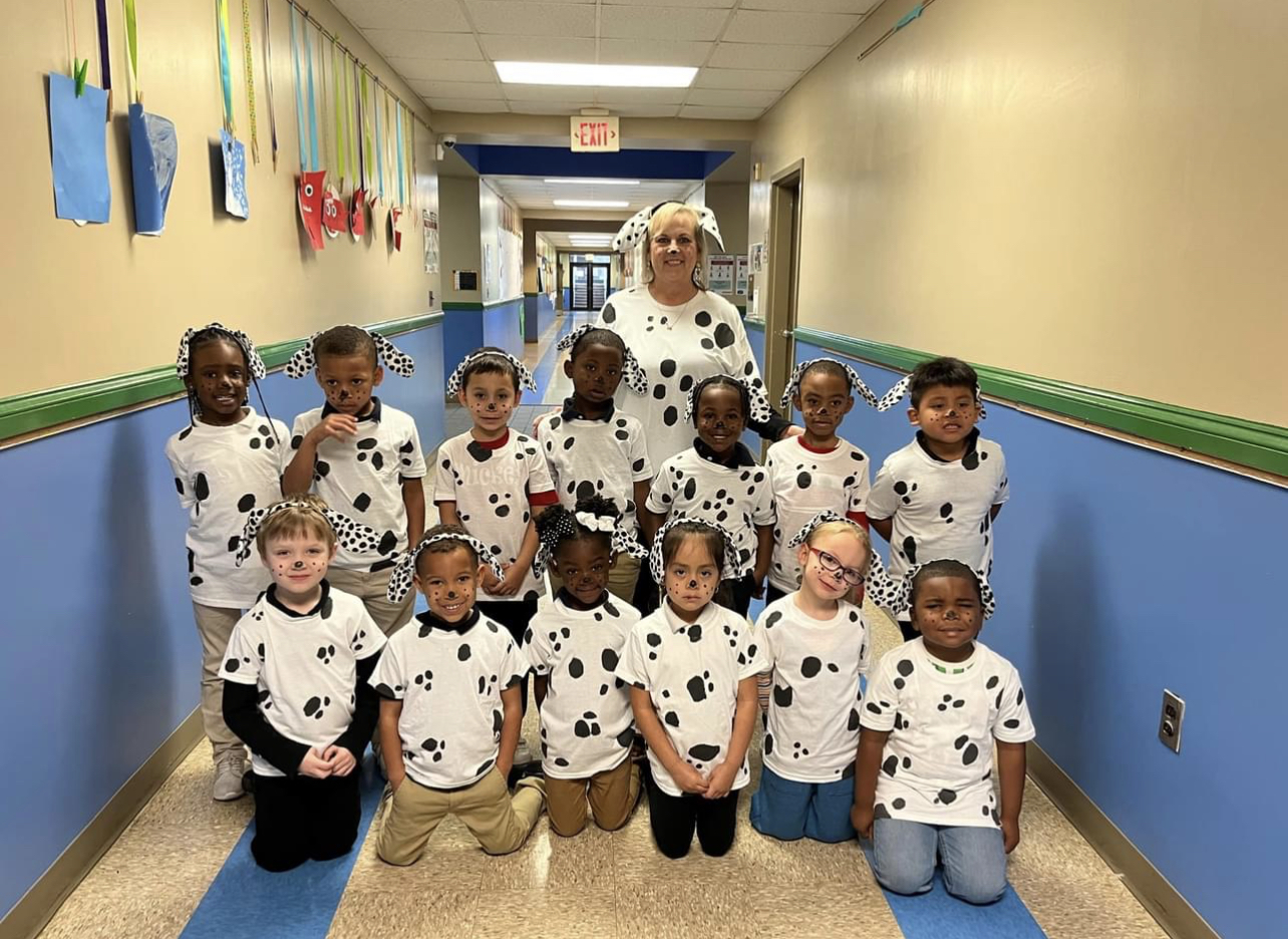 Mrs. Langley's Pre-K class dress as 101 Dalmatians.