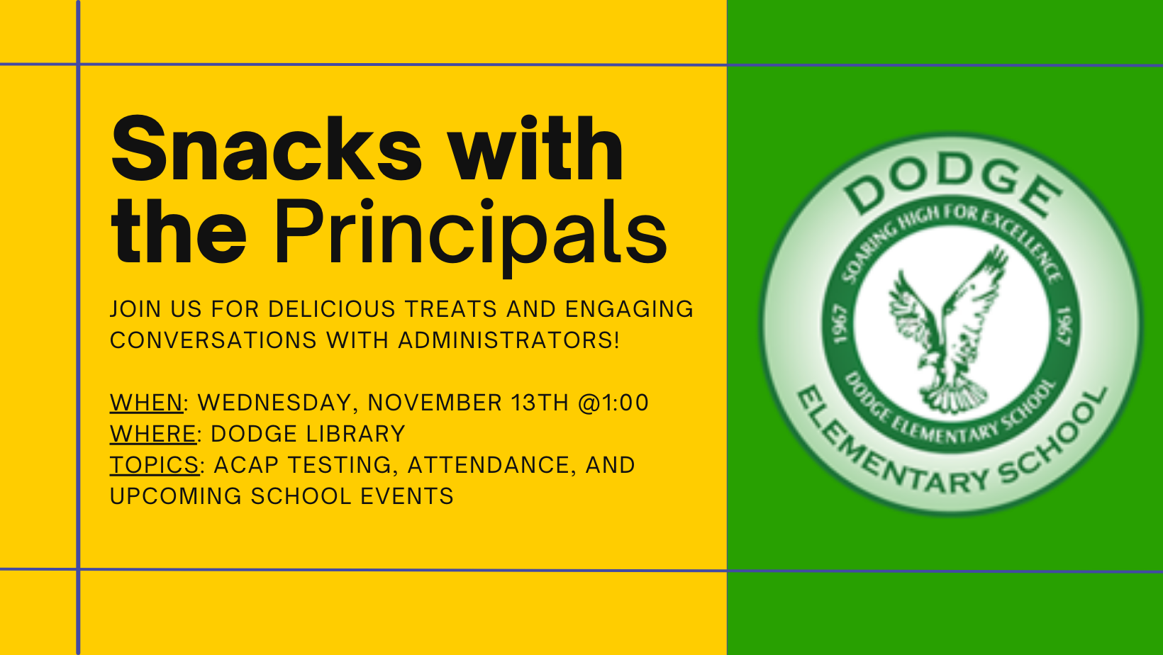 snacks with the Principals