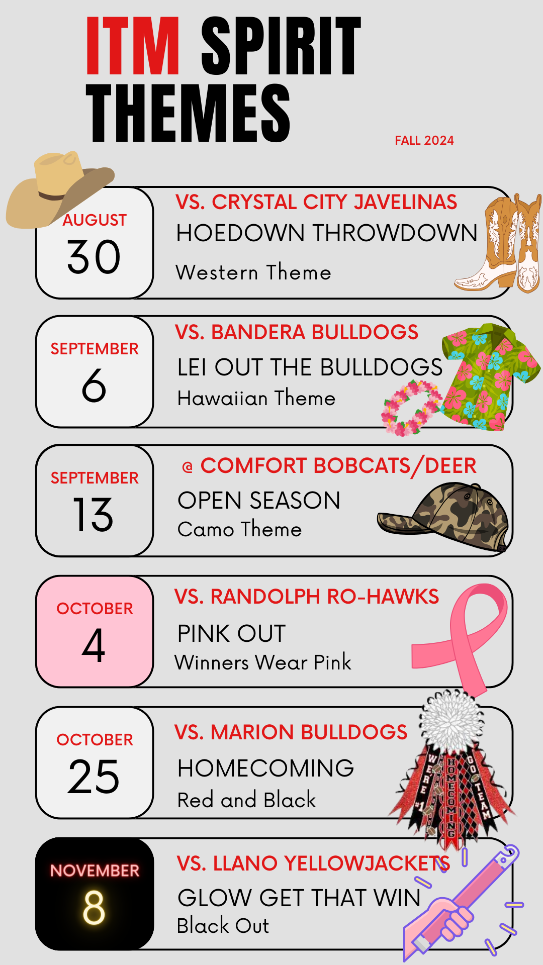 ITM Spirit Themes for the fall