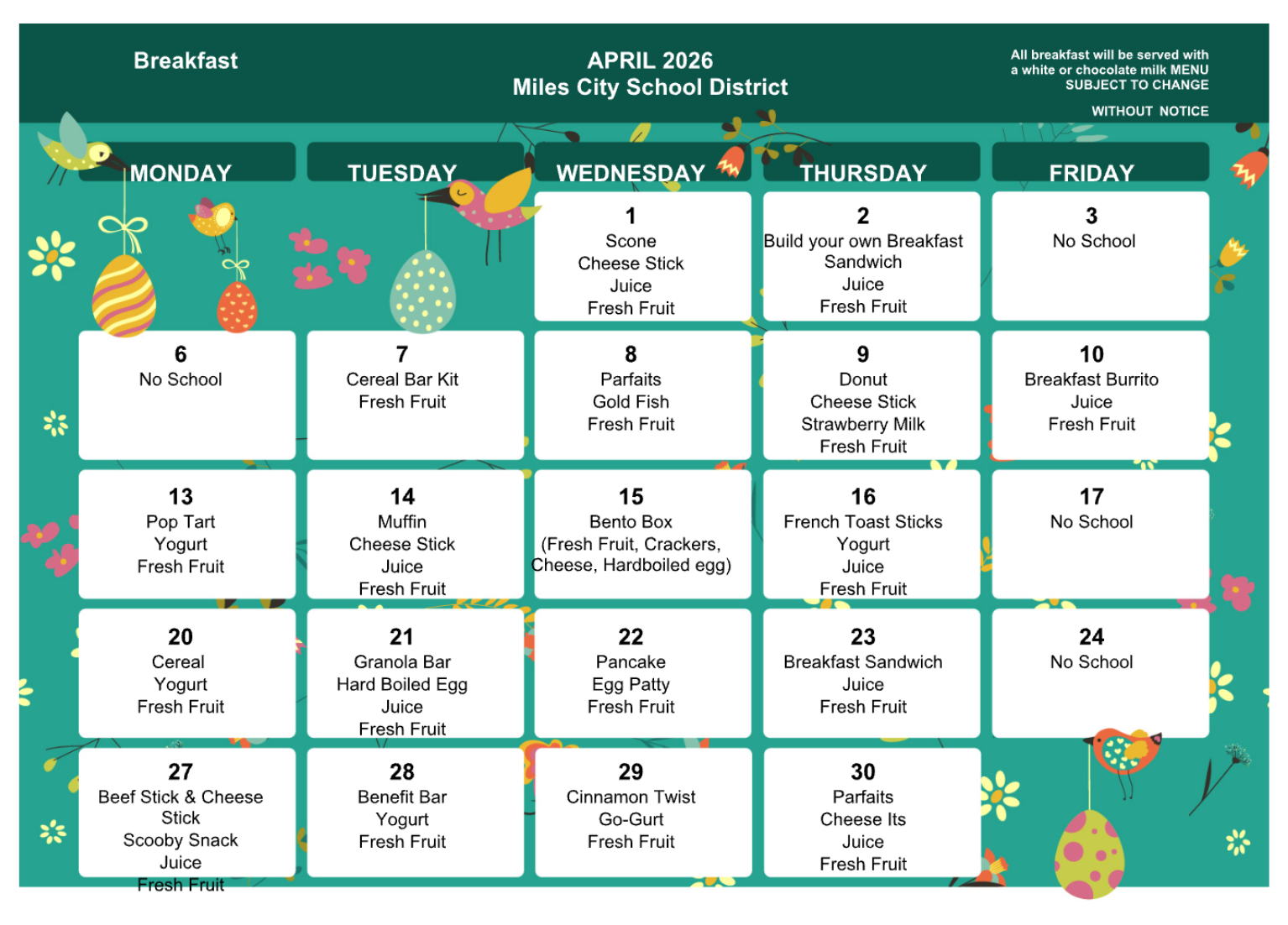April26 Breakfast Menu