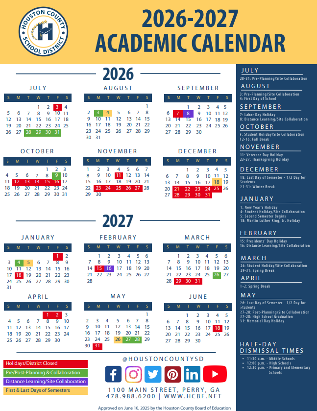 2026-2027 School District Calendar