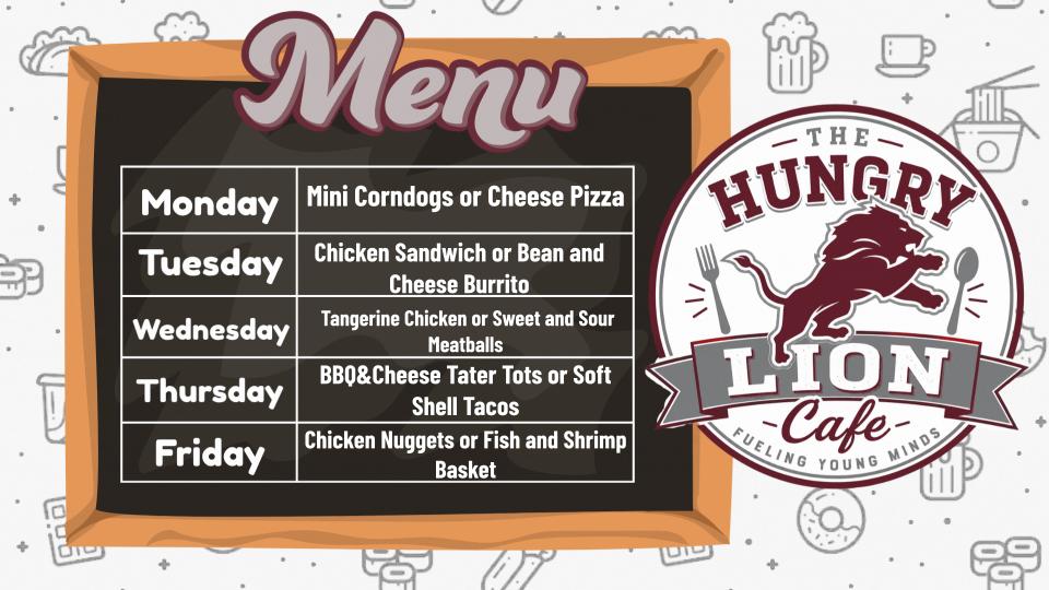Lunch Menu August 17-21