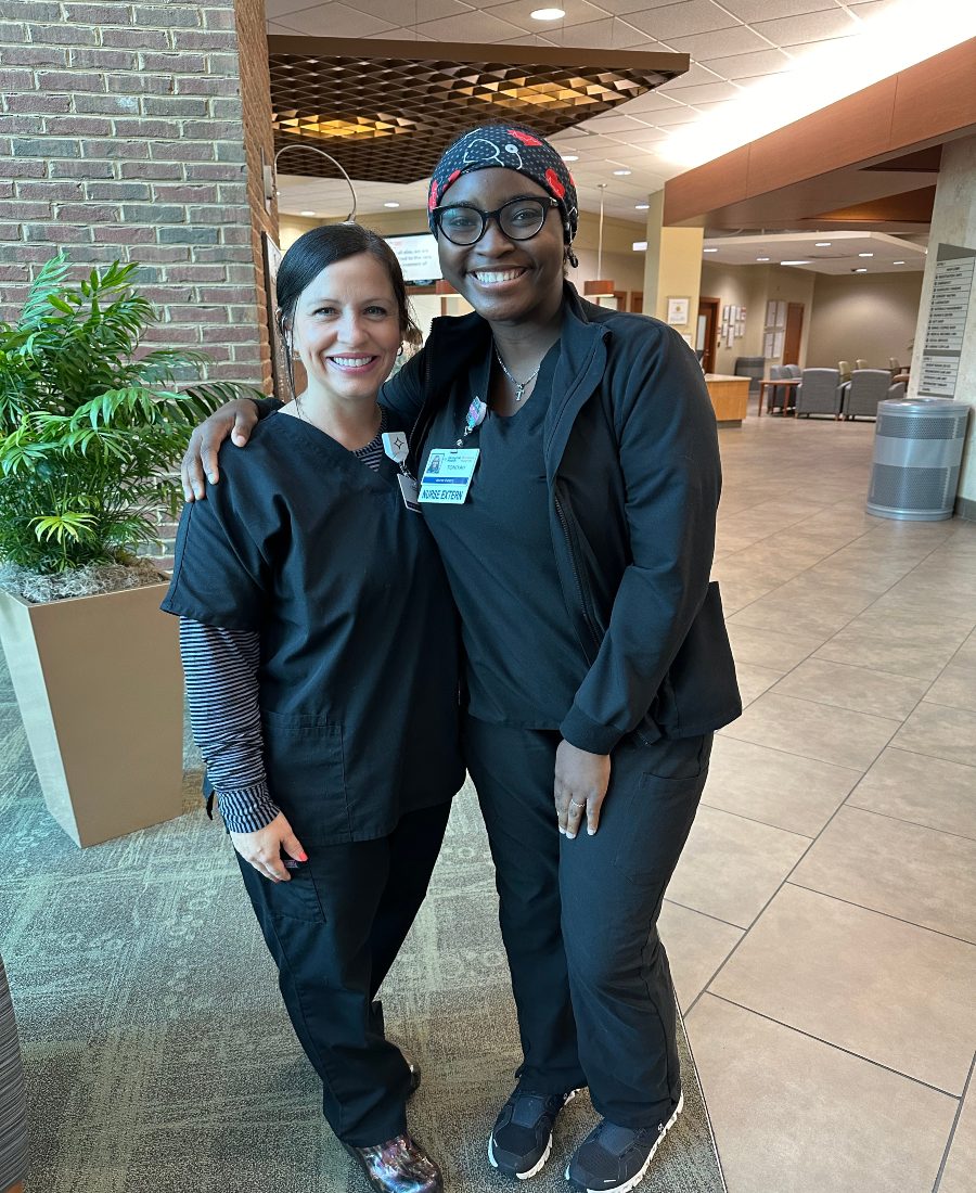VHS Healthcare Science Instructor Shellie Cleghorn & Former VHS Healthcare Science student Toniyah Coo