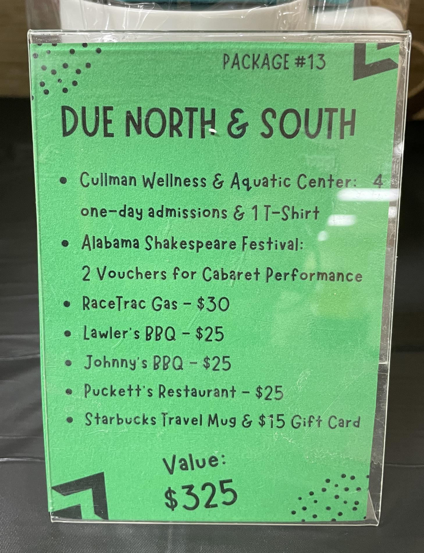 Auction Item #13: Due North and South