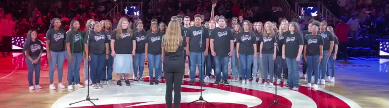CHS Chorus Performs National Anthem at Atlanta Hawks Game