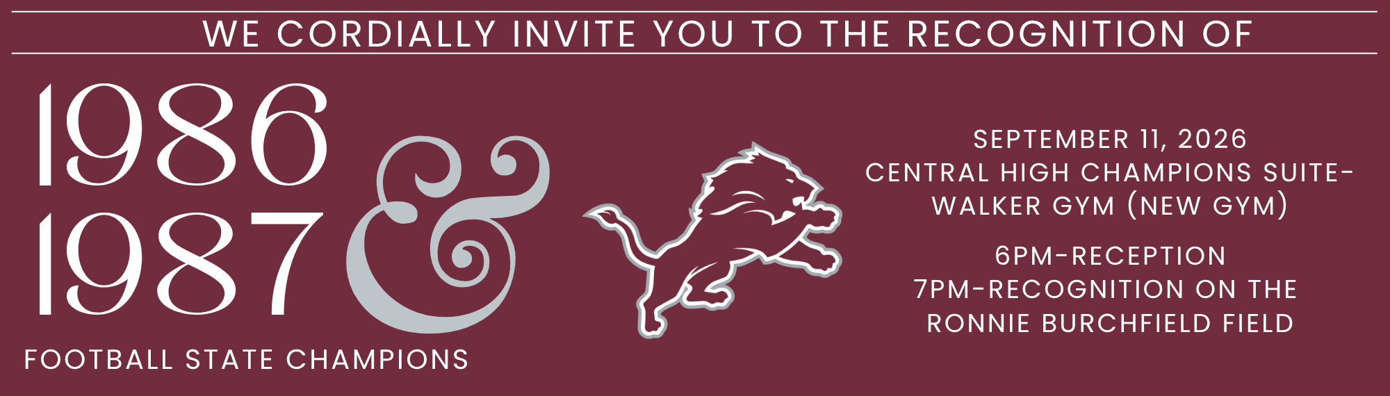 1986 &1987 Football State Champion Recognition/lion logo