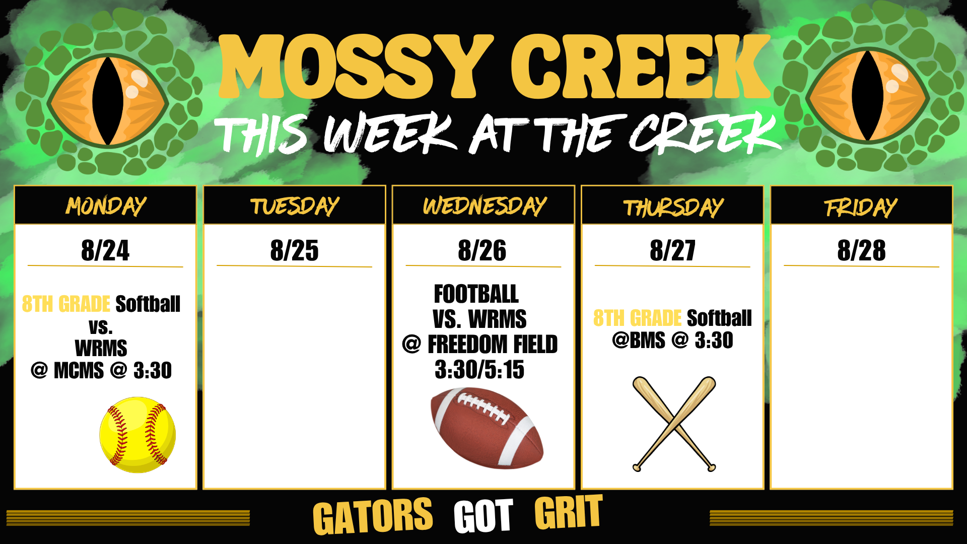 This week at the Creek