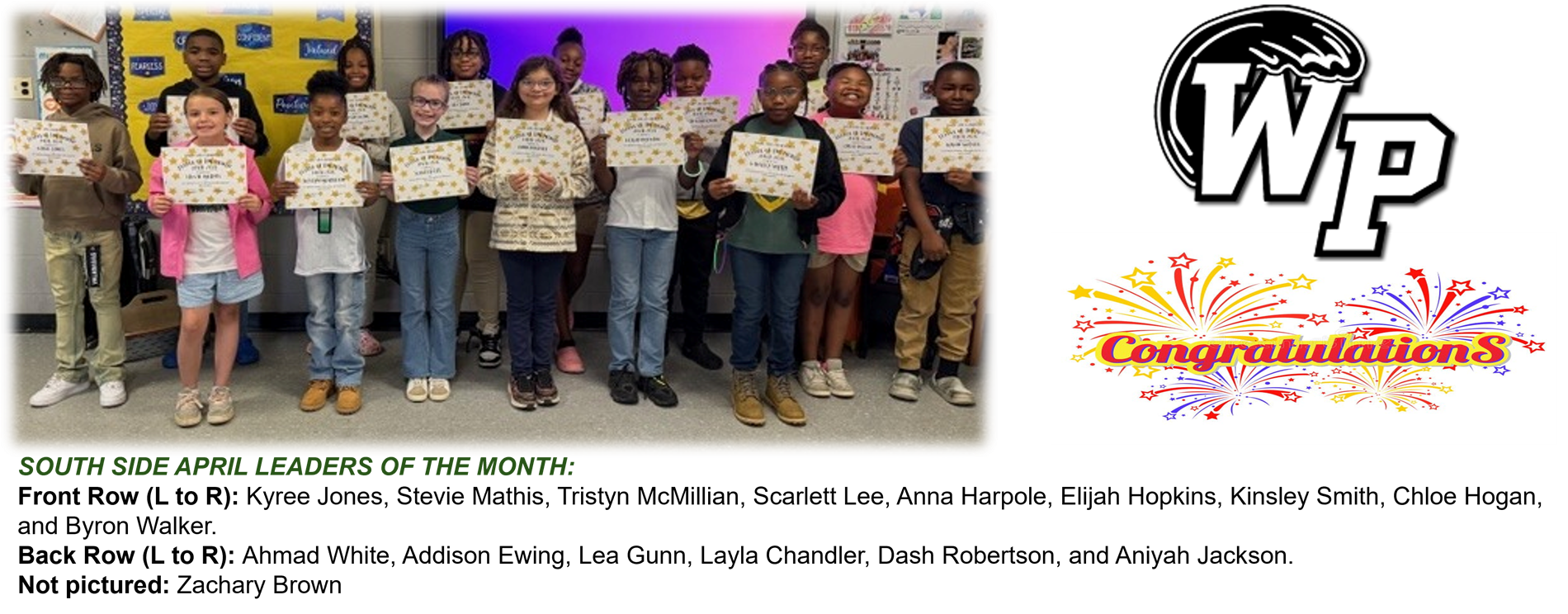 South Side April Leaders of the Month