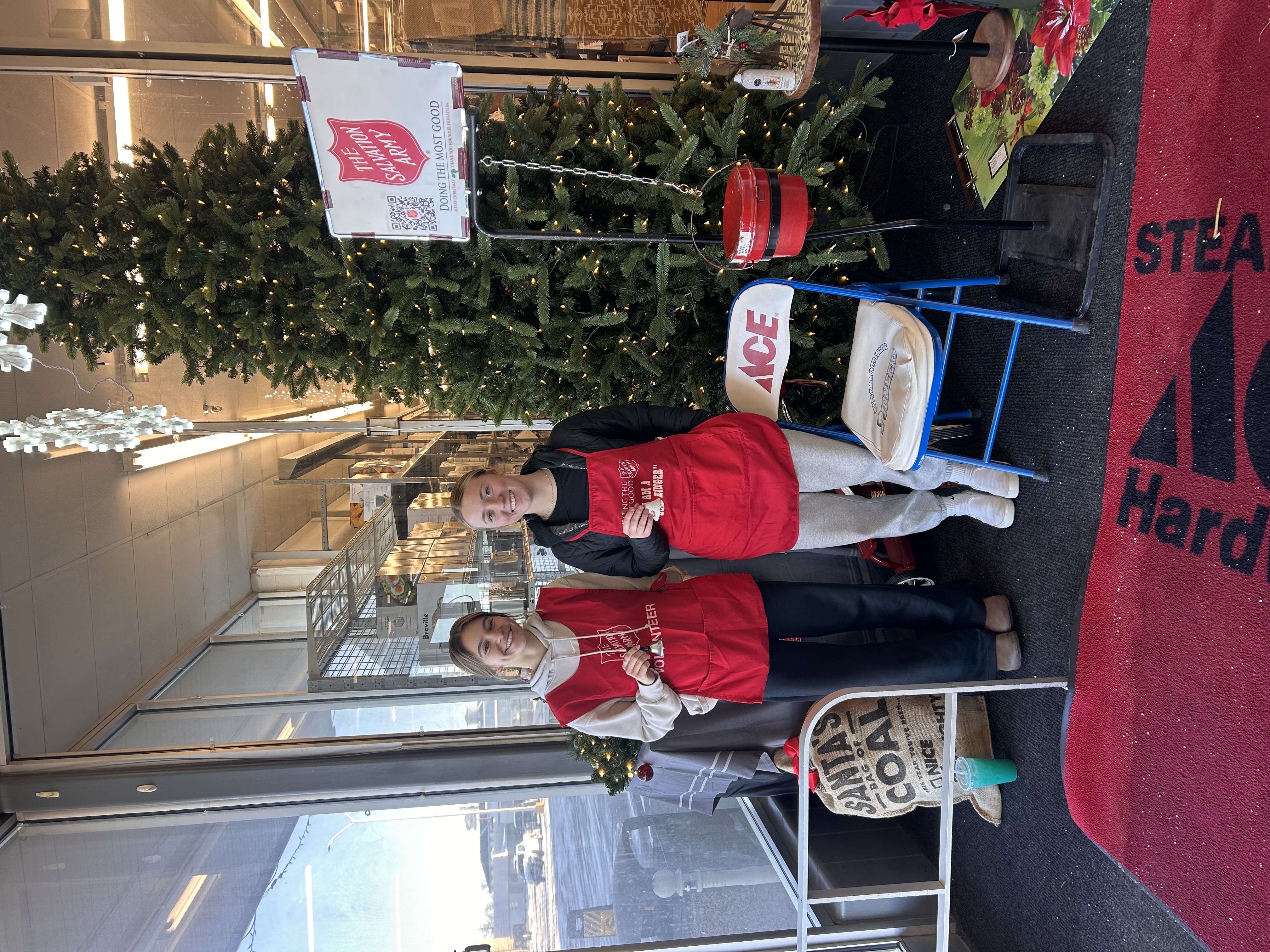 Students Ringing the bell for Salvation Army