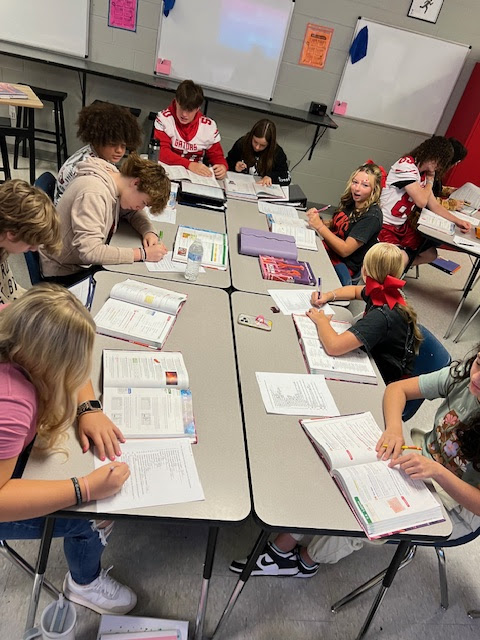 kids at classroom table