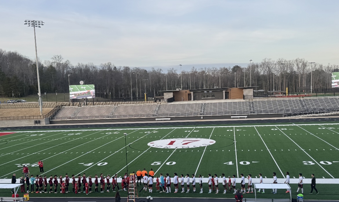 Students lines up on 17 Springs Field