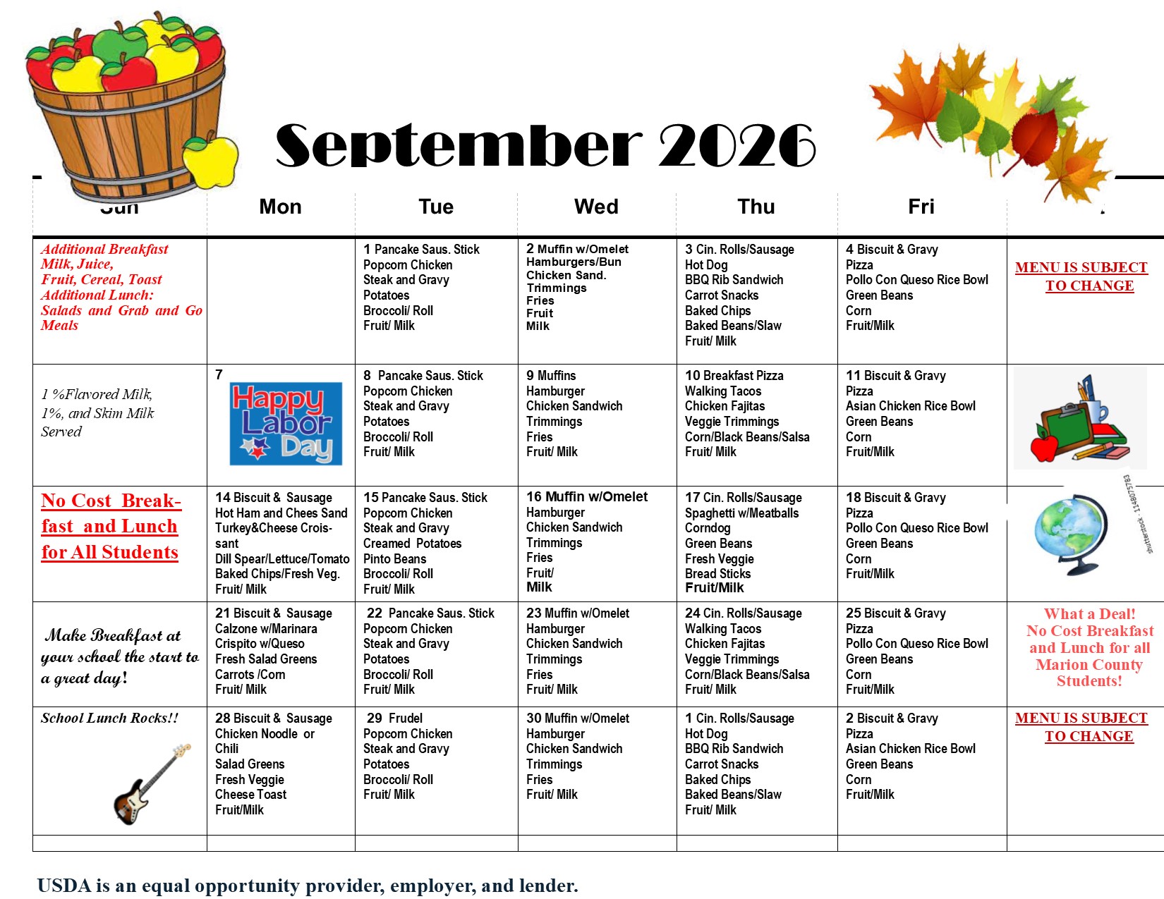 Lunch Menu