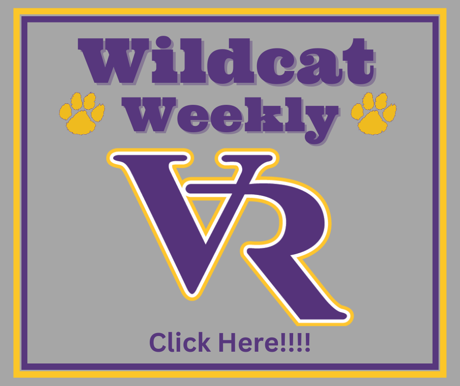 Wildcat Weekly with VR in the middle and the words click here.