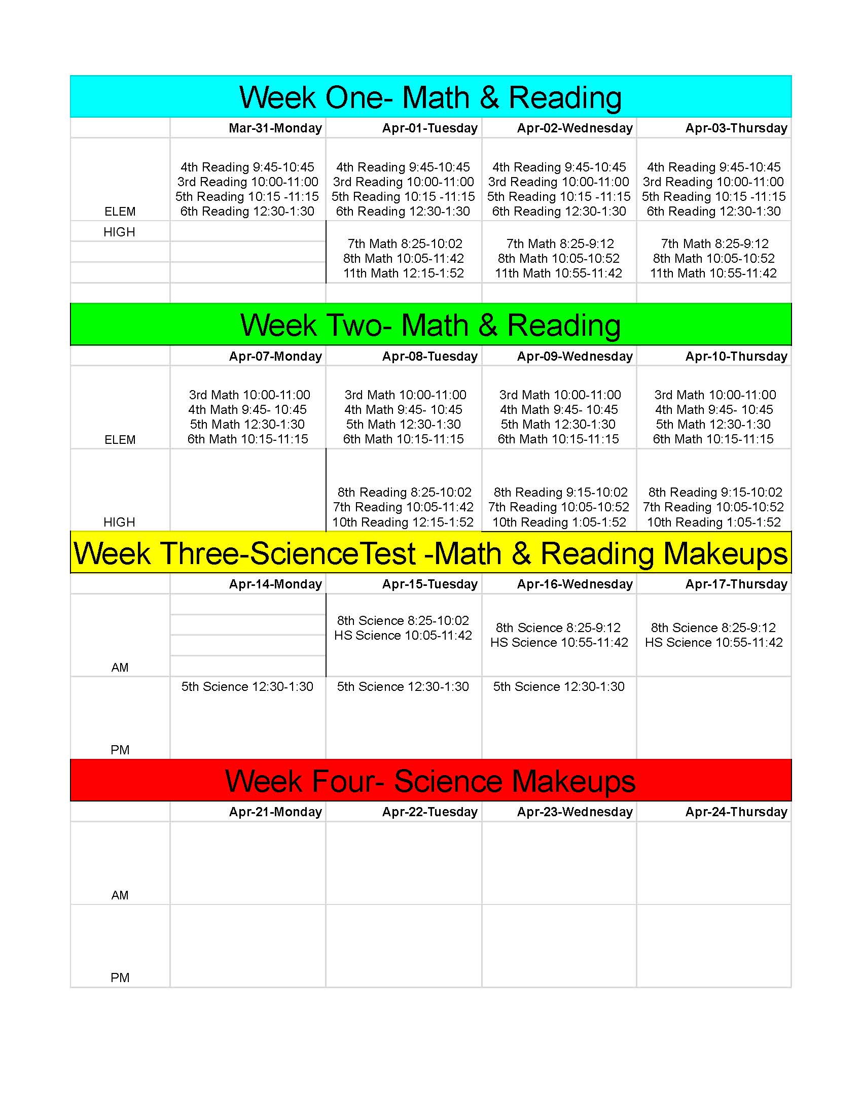 MCA testing