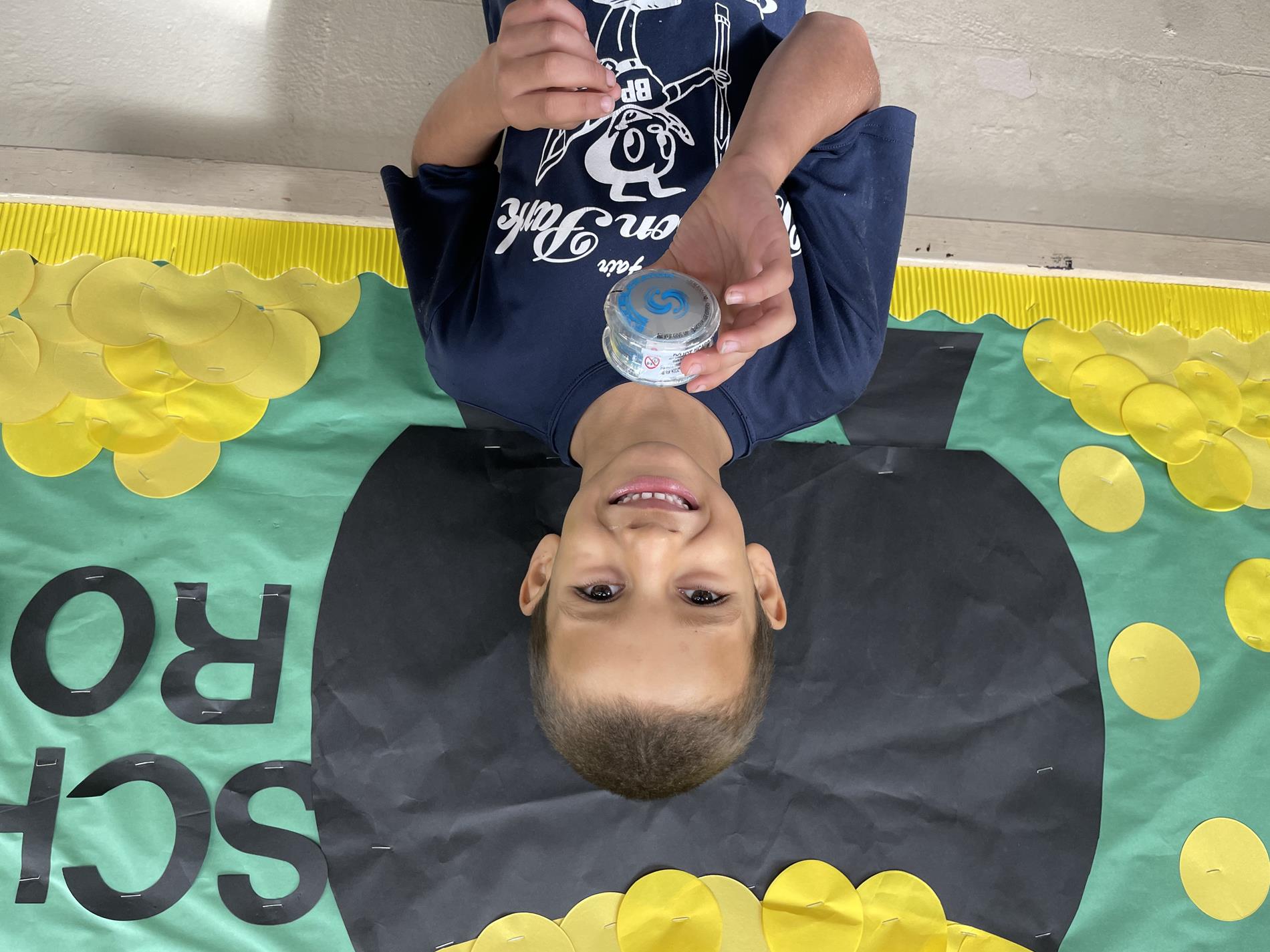 A student with their prize from National School Breakfast Week