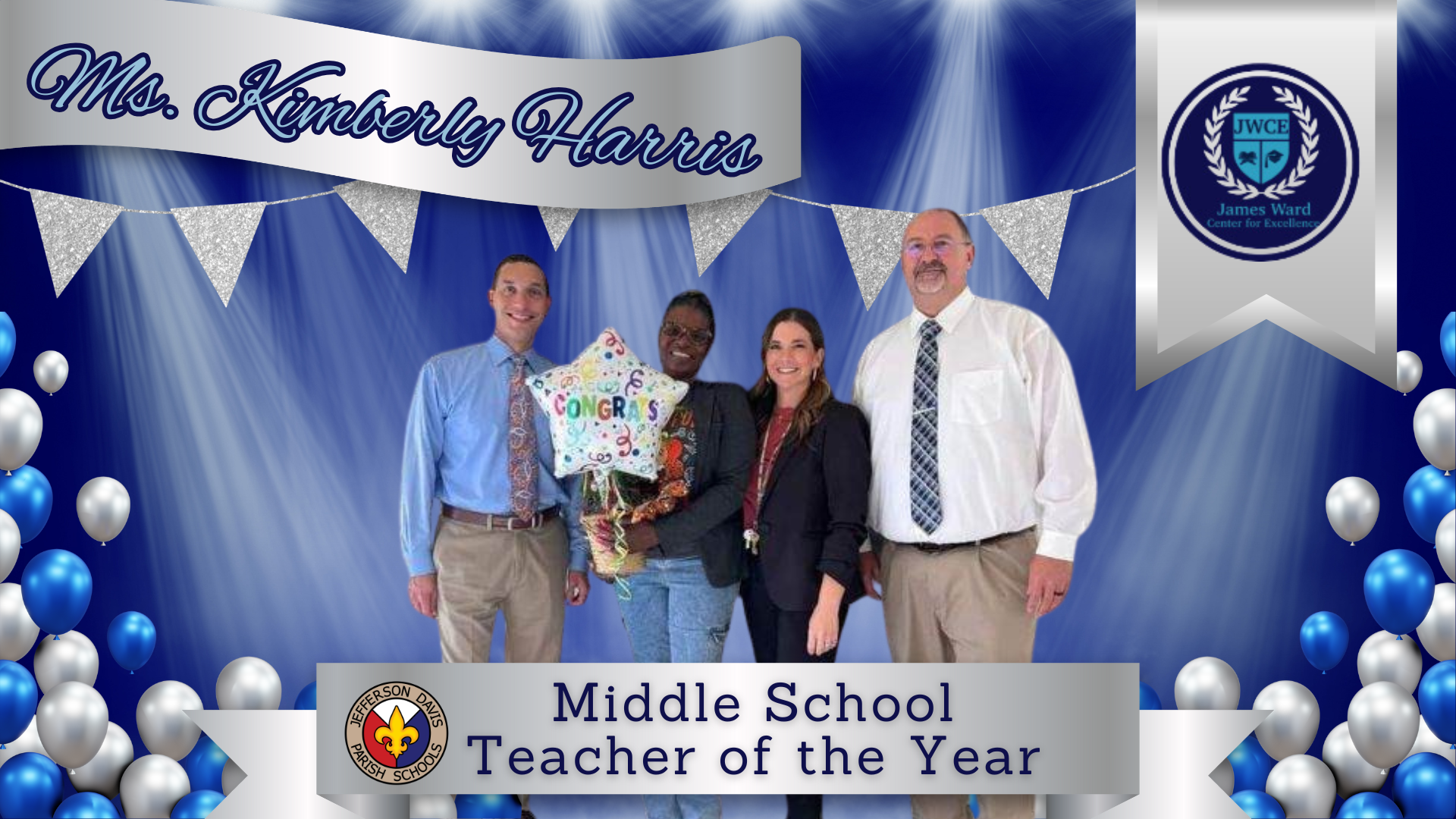 Congratulations to Ms. K. Harris, 2025 JDP Middle School Teacher of the year!